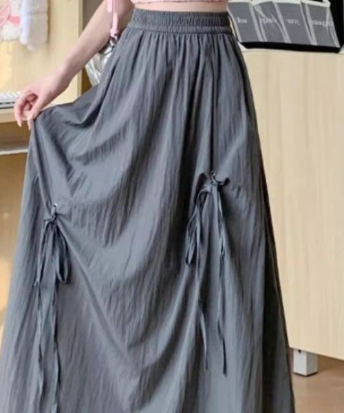 Per sist ence(パーシエンス)の「リボンデザインフレアスカート(スカート・レディース・グレー/ホワイト/ブラック・ONE SIZE)」の15枚目の写真