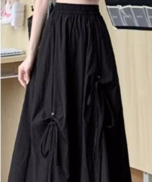 Per sist ence(パーシエンス)の「リボンデザインフレアスカート(スカート・レディース・グレー/ホワイト/ブラック・ONE SIZE)」の12枚目の写真