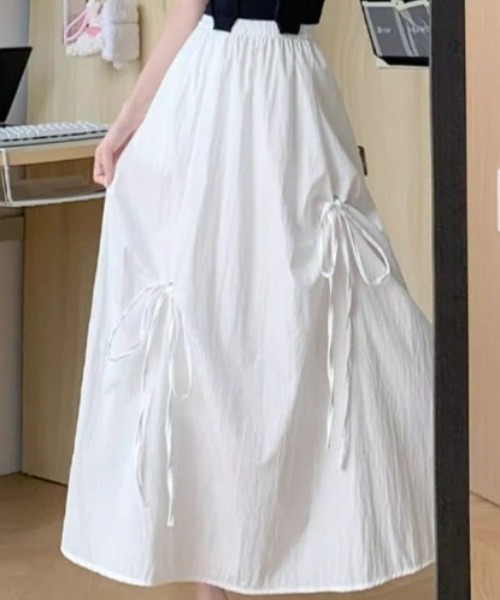 Per sist ence(パーシエンス)の「リボンデザインフレアスカート(スカート・レディース・グレー/ホワイト/ブラック・ONE SIZE)」の18枚目の写真