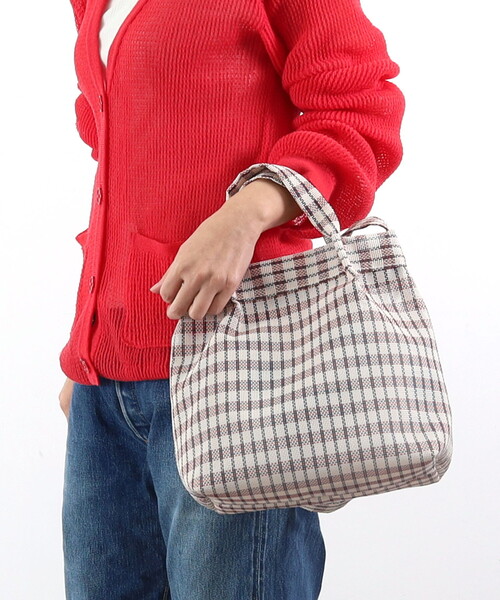 COOCO（クーコ）の「メッシュ柄生地２ＷＡＹトートバッグ（トートバッグ・レディース・ブルー/アイボリー/ブラック/オレンジ・FREE）」の2枚目の写真