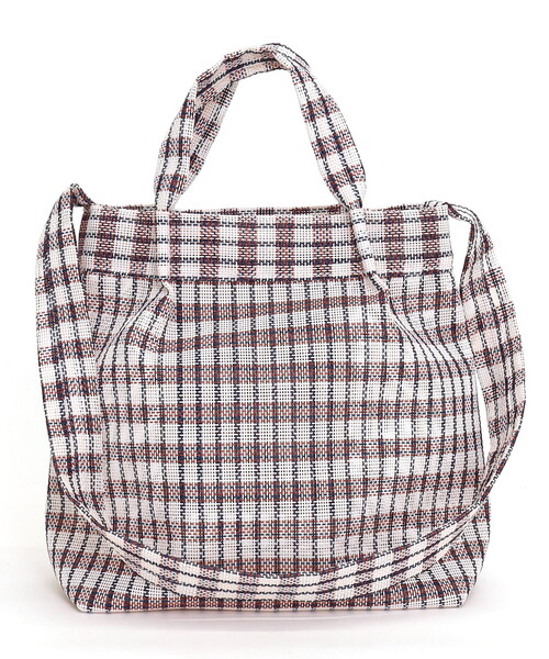 COOCO（クーコ）の「メッシュ柄生地２ＷＡＹトートバッグ（トートバッグ・レディース・ブルー/アイボリー/ブラック/オレンジ・FREE）」の5枚目の写真