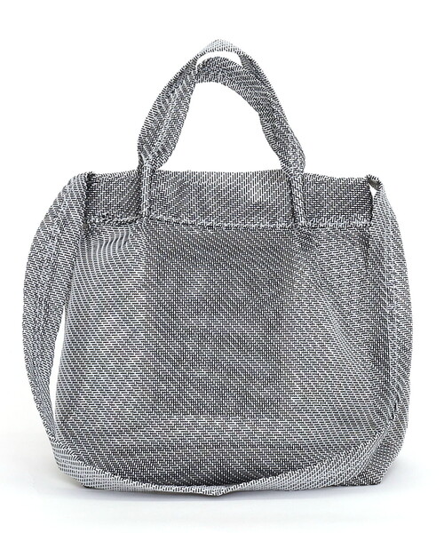 COOCO（クーコ）の「メッシュ柄生地２ＷＡＹトートバッグ（トートバッグ・レディース・ブルー/アイボリー/ブラック/オレンジ・FREE）」の6枚目の写真