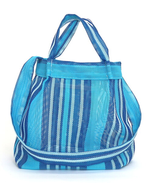 COOCO（クーコ）の「メッシュ柄生地２ＷＡＹトートバッグ（トートバッグ・レディース・ブルー/アイボリー/ブラック/オレンジ・FREE）」の8枚目の写真