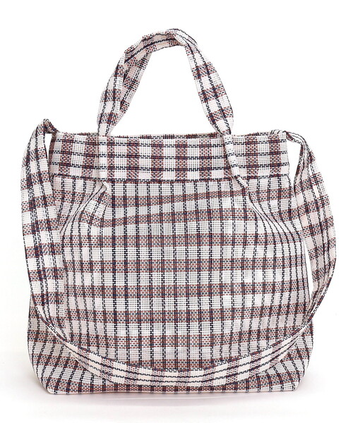 COOCO（クーコ）の「メッシュ柄生地２ＷＡＹトートバッグ（トートバッグ・レディース・ブルー/アイボリー/ブラック/オレンジ・FREE）」の9枚目の写真