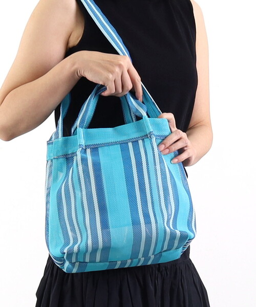 COOCO（クーコ）の「メッシュ柄生地２ＷＡＹトートバッグ（トートバッグ・レディース・ブルー/アイボリー/ブラック/オレンジ・FREE）」の15枚目の写真