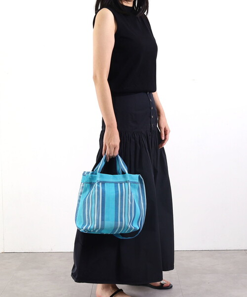 COOCO（クーコ）の「メッシュ柄生地２ＷＡＹトートバッグ（トートバッグ・レディース・ブルー/アイボリー/ブラック/オレンジ・FREE）」の16枚目の写真