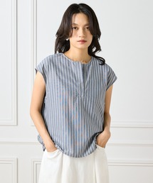 INED | ストライプスキッパーデザイントップス(Tシャツ/カットソー)
