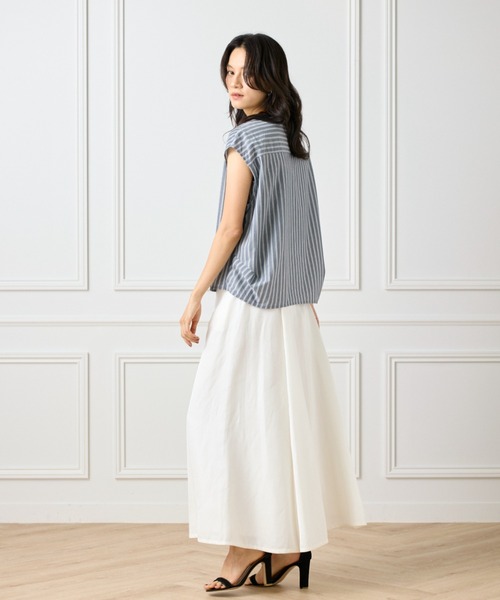 INED（イネド）の「ストライプスキッパーデザイントップス（Tシャツ/カットソー・レディース・ネイビー・9号/11号）」の3枚目の写真