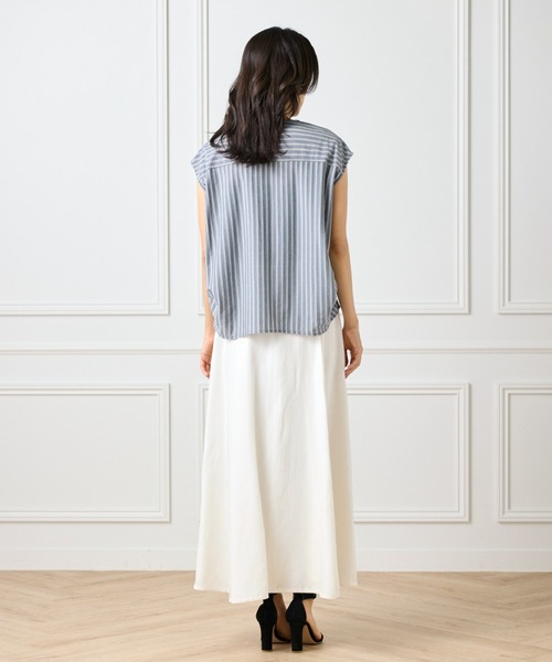 INED（イネド）の「ストライプスキッパーデザイントップス（Tシャツ/カットソー・レディース・ネイビー・9号/11号）」の4枚目の写真