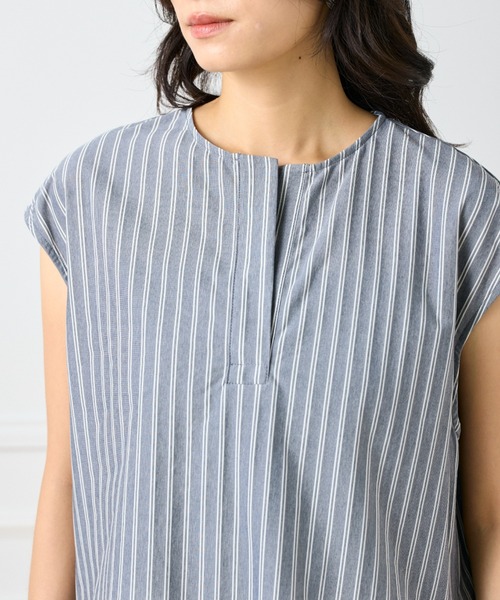 INED（イネド）の「ストライプスキッパーデザイントップス（Tシャツ/カットソー・レディース・ネイビー・9号/11号）」の5枚目の写真