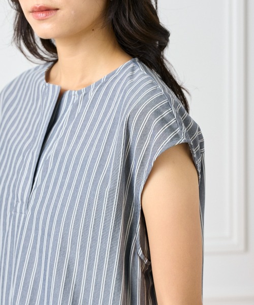 INED（イネド）の「ストライプスキッパーデザイントップス（Tシャツ/カットソー・レディース・ネイビー・9号/11号）」の6枚目の写真
