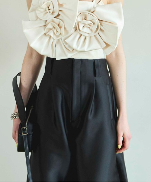 MAISON SPECIAL(メゾンスペシャル)の「Cocoon Silhouette High Waist Pants/コクーンハイウエストパンツ【MAISON SPECIAL/メゾンスペシャル】■セットアップ対応■(チノパンツ・レディース・ブラック/アイボリー・36/38)」の9枚目の写真