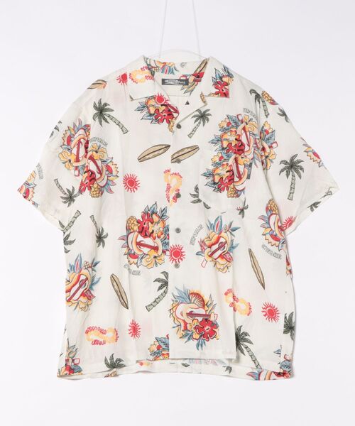 Kahiko】SURF＆Palms レインMEN'Sアロハシャツ（シャツ/ブラウス
