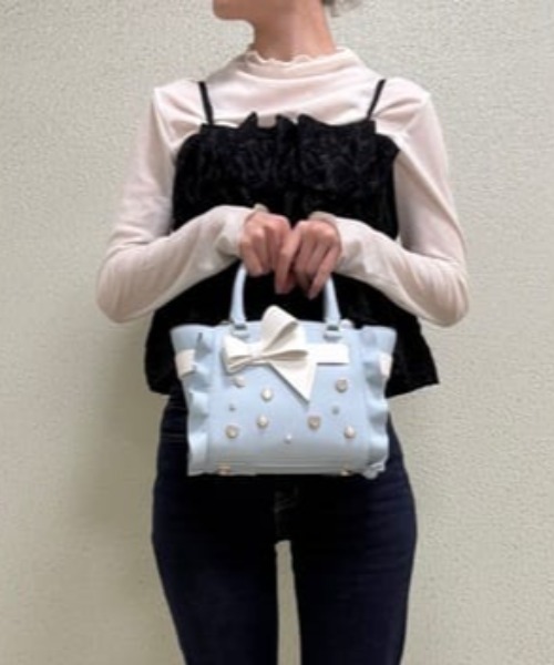 SAMANTHAVEGA(サマンサベガ)の「ブロッサムリボンフラッター(ミニ)(ショルダーバッグ・レディース・ブラック/ライトブルー/ピンク・FREE)」の13枚目の写真