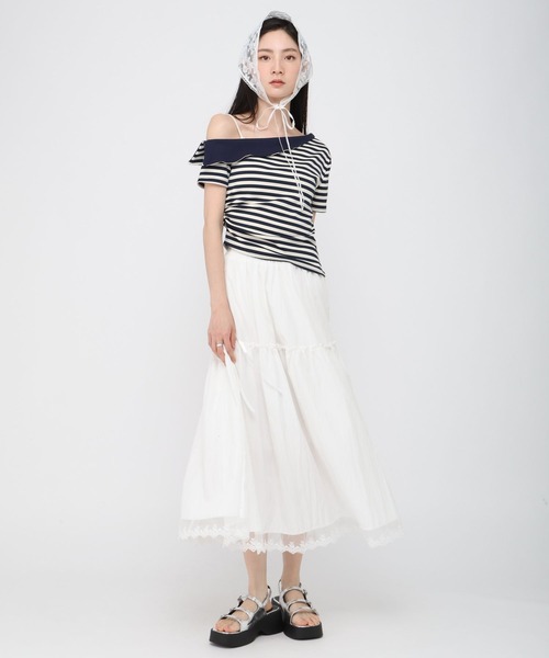 3.3 Field Trip (3.3フィールドトリップ)の「3.3 Field Trip/裾フリルティアードスカート(スカート・レディース・ブラック/ホワイト・FREE)」の10枚目の写真
