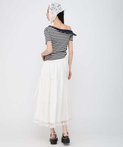 3.3 Field Trip (3.3フィールドトリップ)の「3.3 Field Trip/裾フリルティアードスカート(スカート・レディース・ブラック/ホワイト・FREE)」の12枚目の写真