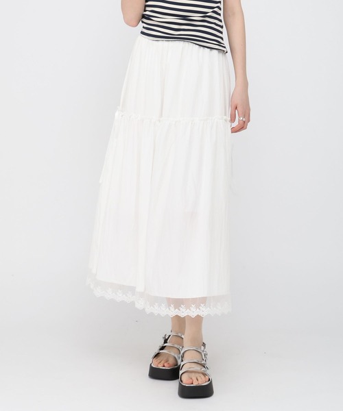 3.3 Field Trip (3.3フィールドトリップ)の「3.3 Field Trip/裾フリルティアードスカート(スカート・レディース・ブラック/ホワイト・FREE)」の13枚目の写真