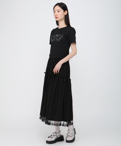 3.3 Field Trip (3.3フィールドトリップ)の「3.3 Field Trip/裾フリルティアードスカート(スカート・レディース・ブラック/ホワイト・FREE)」の18枚目の写真