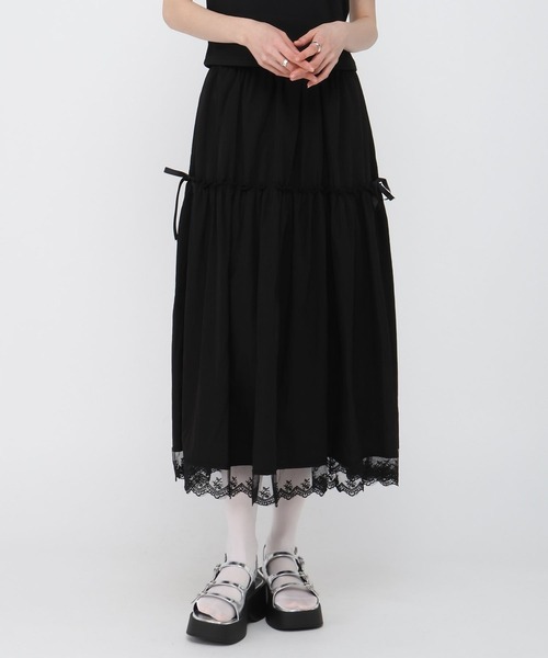 3.3 Field Trip (3.3フィールドトリップ)の「3.3 Field Trip/裾フリルティアードスカート(スカート・レディース・ブラック/ホワイト・FREE)」の19枚目の写真