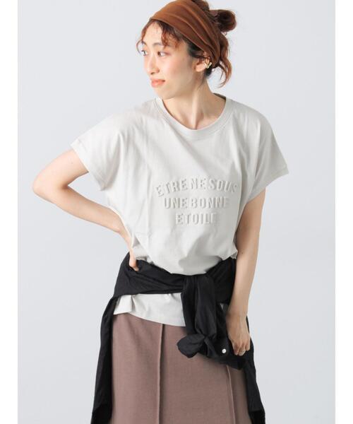 Lugnoncure(ルノンキュール)の「エンボスロゴTシャツ(Tシャツ/カットソー・レディース・ネイビー/オフホワイト/グレー/ブラック・F)」の15枚目の写真