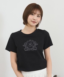 REDYAZEL（レディアゼル）の「ラメエンブレムTシャツ（Tシャツ/カットソー）」