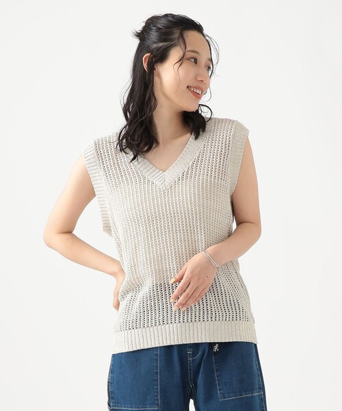 B:MING by BEAMS（ビーミングバイビームス）の「メッシュ ラメ ベスト（ベスト・レディース・チャコールグレー/カーキ/ホワイト系その他5・ONE SIZE）」の7枚目の写真