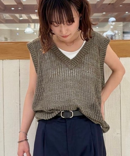 B:MING by BEAMS（ビーミングバイビームス）の「メッシュ ラメ ベスト（ベスト・レディース・チャコールグレー/カーキ/ホワイト系その他5・ONE SIZE）」の3枚目の写真