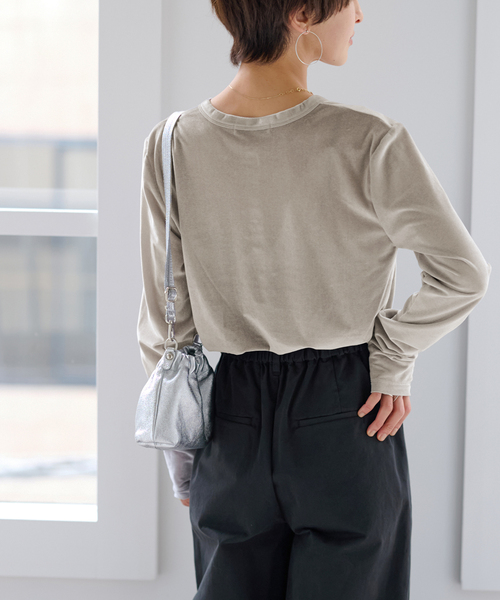 JOURNAL STANDARD relume(ジャーナルスタンダード レリューム)の「シアーベロアクルーネックカーディガン(カーディガン/ボレロ・レディース・ネイビー/ブラウン/グレー・FREE)」の14枚目の写真