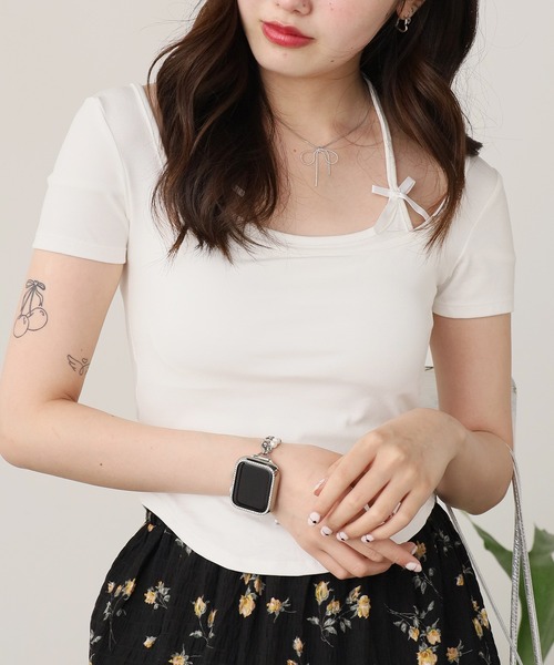 ROOPTOKYO(ループトウキョウ)の「Square Neck Top with Cups / カップ付き スクエアネックカットソー 秋物 秋服 2026年秋冬(Tシャツ/カットソー・レディース・ホワイト/ブラック/アイボリー・FREE)」の6枚目の写真