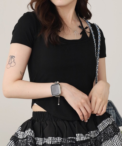 ROOPTOKYO(ループトウキョウ)の「Square Neck Top with Cups / カップ付き スクエアネックカットソー 秋物 秋服 2026年秋冬(Tシャツ/カットソー・レディース・ホワイト/ブラック/アイボリー・FREE)」の15枚目の写真