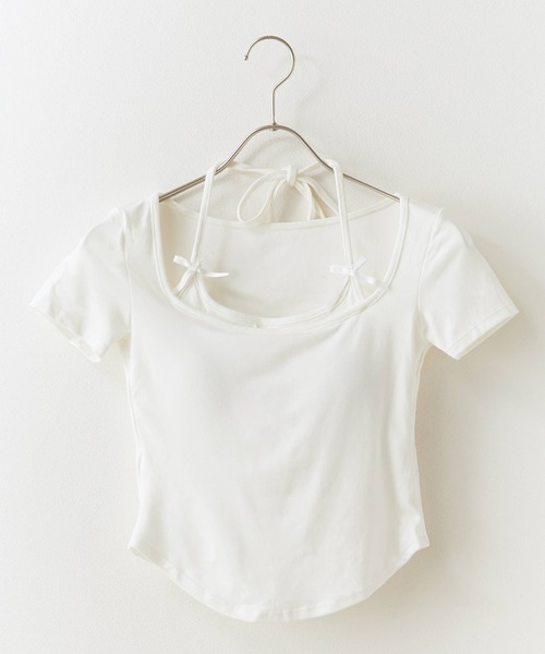 ROOPTOKYO(ループトウキョウ)の「Square Neck Top with Cups / カップ付き スクエアネックカットソー 秋物 秋服 2026年秋冬(Tシャツ/カットソー・レディース・ホワイト/ブラック/アイボリー・FREE)」の5枚目の写真