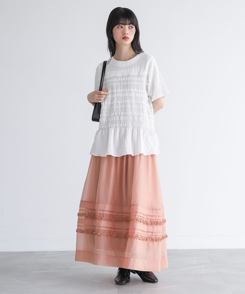 somari imagination(ソマリ イマジネーション)の「『シャーリング半袖カットソー』(Tシャツ/カットソー・レディース・ブラック/オフホワイト・1/2)」の11枚目の写真
