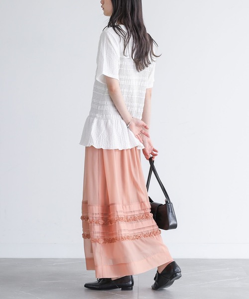 somari imagination(ソマリ イマジネーション)の「『シャーリング半袖カットソー』(Tシャツ/カットソー・レディース・ブラック/オフホワイト・1/2)」の10枚目の写真