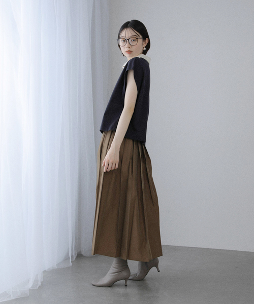 La TOTALITE（ラトータリテ）の「【洗える】コットンラガーシャツ（Tシャツ/カットソー・レディース・ボルドー/ネイビー・FREE）」の4枚目の写真