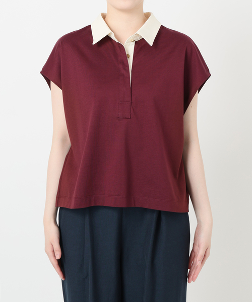 La TOTALITE（ラトータリテ）の「【洗える】コットンラガーシャツ（Tシャツ/カットソー・レディース・ボルドー/ネイビー・FREE）」の22枚目の写真