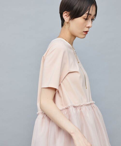 NOLLEY’S Sophi（ノーリーズソフィ）の「ポンチ×オーガンジーペプラムプルオーバーカットソー（Tシャツ/カットソー・レディース・ホワイト/ブラック/ベビーピンク・38）」の15枚目の写真