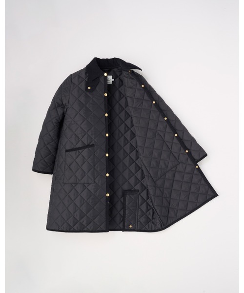 Traditional Weatherwear(トラディショナルウェザーウェア)の「WAVERLY A-LINE LONG(ダウンジャケット/コート・レディース・ネイビー/ブラック・36/34/32)」の8枚目の写真