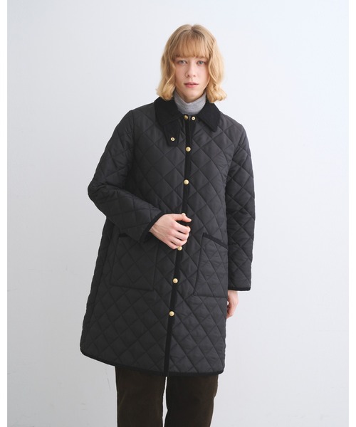 Traditional Weatherwear(トラディショナルウェザーウェア)の「WAVERLY A-LINE LONG(ダウンジャケット/コート・レディース・ネイビー/ブラック・36/34/32)」の6枚目の写真