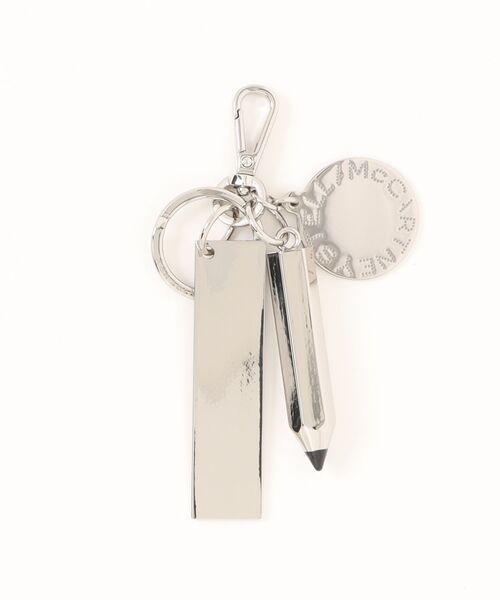ステラマッカートニー　バック　チャーム　ホワイト　ロゴ　キー リング　鏡　アクセ セール】Stationery Charm Keyring / ステーショナリー チャーム