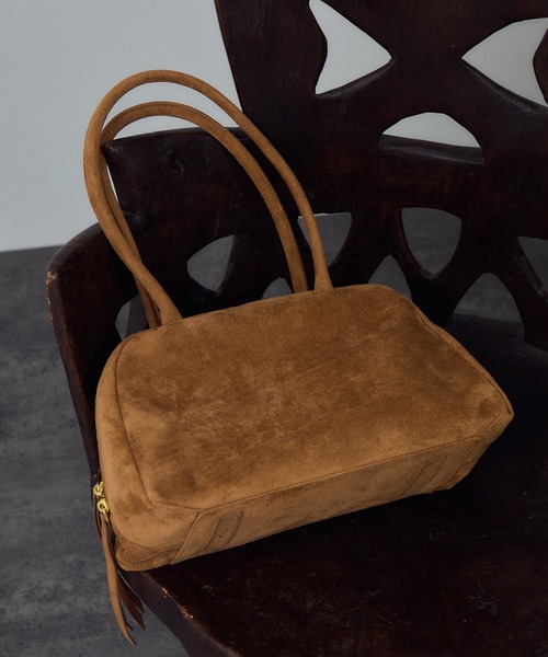 SALON adam et rope'(サロン アダム エ ロペ)の「【EC限定】スウェードライクソフトミドルボストン(ボストンバッグ・レディース・カーキ/キャメル・FREE)」の9枚目の写真