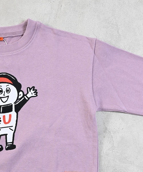 UNIVERSAL OVERALL（ユニバーサルオーバーオール）の「【UNIVERSAL OVERALL】別注プリントトレーナー（スウェット・キッズ・チャコール/ホワイト系その他/ピンク・80/90/95/100/110/120/130/140/150）」の10枚目の写真