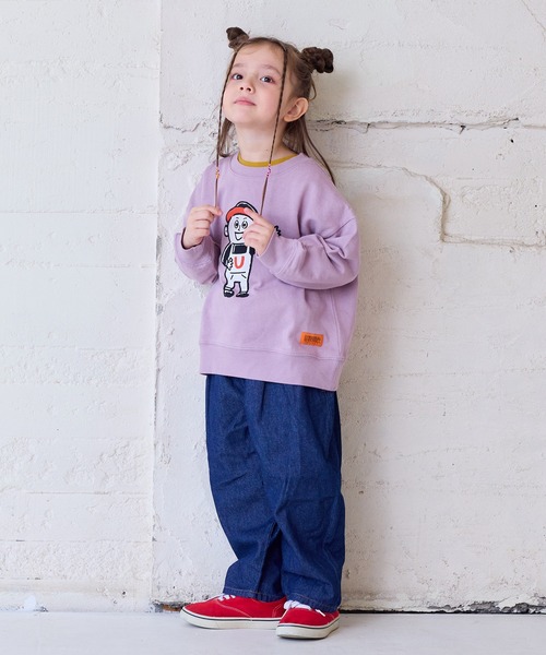 UNIVERSAL OVERALL（ユニバーサルオーバーオール）の「【UNIVERSAL OVERALL】別注プリントトレーナー（スウェット・キッズ・チャコール/ホワイト系その他/ピンク・80/90/95/100/110/120/130/140/150）」の6枚目の写真