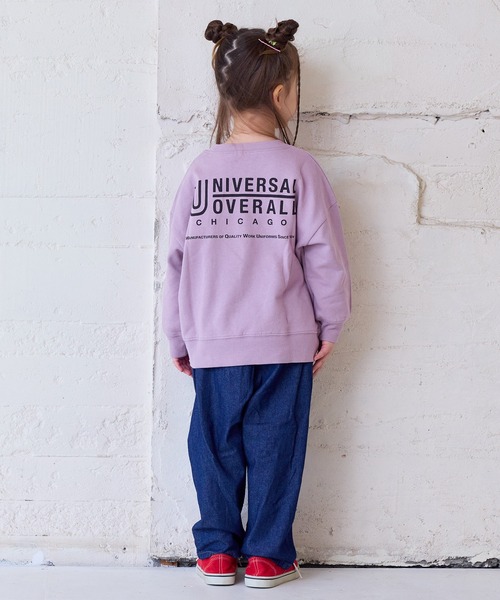 UNIVERSAL OVERALL（ユニバーサルオーバーオール）の「【UNIVERSAL OVERALL】別注プリントトレーナー（スウェット・キッズ・チャコール/ホワイト系その他/ピンク・80/90/95/100/110/120/130/140/150）」の9枚目の写真