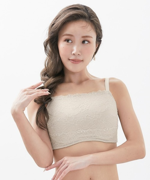 Nissen glamor（ニッセングラマー）の「【大きい胸】胸を小さく見せるブラジャー 谷間カバー レースデザイン（D70～F80）（ブラジャー・レディース・ブラック/ホワイト/グレイッシュベージュ・E75/E80/F75/F80/E70/F70/D70/D75/D80）」の14枚目の写真
