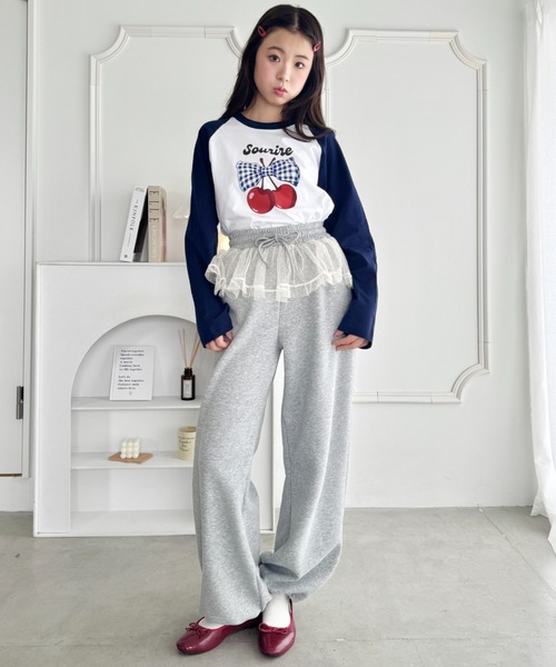 SOLLON.（ソルロン）の「チェリーリボンラグランTシャツ（Tシャツ/カットソー・レディース・ネイビー/ブラック/グリーン・FREE）」の10枚目の写真