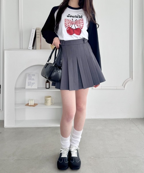 SOLLON.（ソルロン）の「チェリーリボンラグランTシャツ（Tシャツ/カットソー・レディース・ネイビー/ブラック/グリーン・FREE）」の22枚目の写真