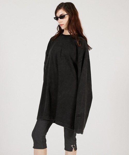 PRANK PROJECT(プランクプロジェクト)の「BEHINDオーバーTEE / BEHIND Over T-Shirt(Tシャツ/カットソー・レディース・ブラック/グレイッシュベージュ・FREE)」の10枚目の写真