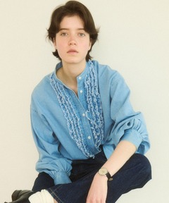 デニムフリルシャツ