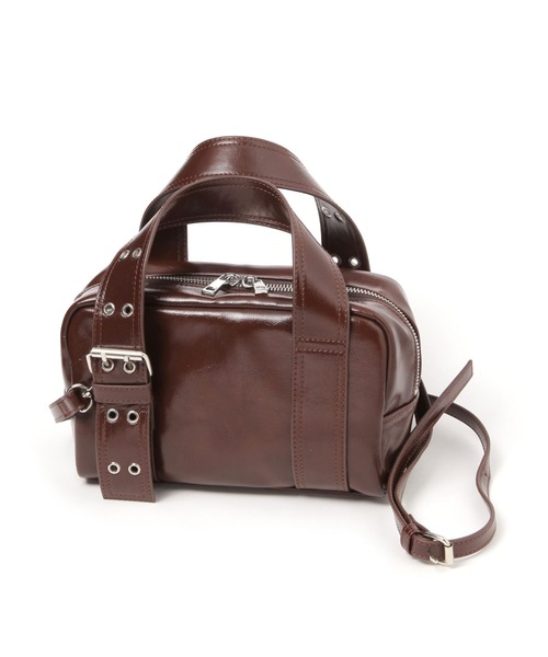 LAKOLE（ラコレ）の「アイレットベルトミニボストンバッグ / 577441（ショルダーバッグ・レディース・ブラウン/ブラック/オフホワイト・FREE）」の12枚目の写真