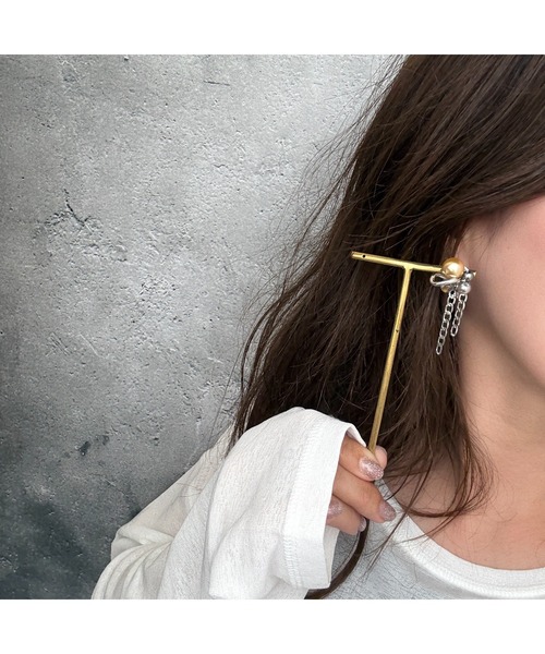 tone(トーン)の「【musk】シャンパンゴールド×チェーンのイヤリング(MA)(イヤリング・レディース・シルバー・FREE)」の15枚目の写真
